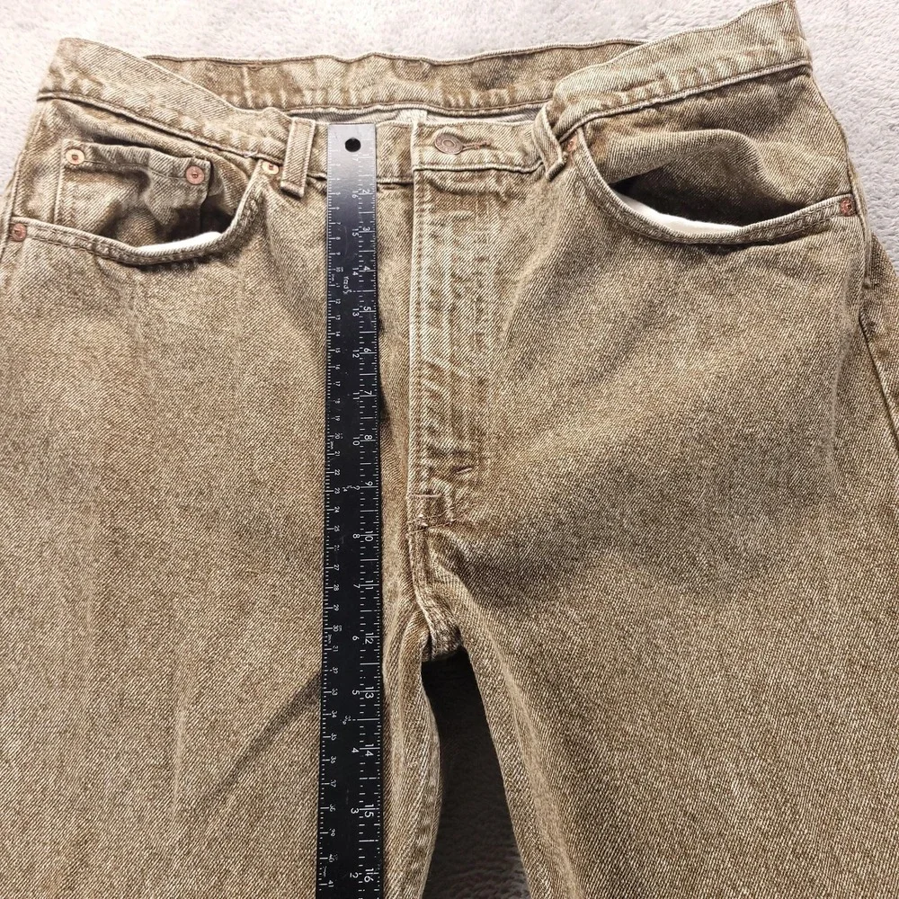 VTG Levis 505 Jeans Mens 38x32 Brown Regular Straight Light Wash Made In USA 80s